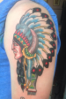 traditional colour indian chief tattoo